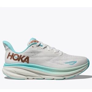 Hoka Women's Shoes in White and Aqua